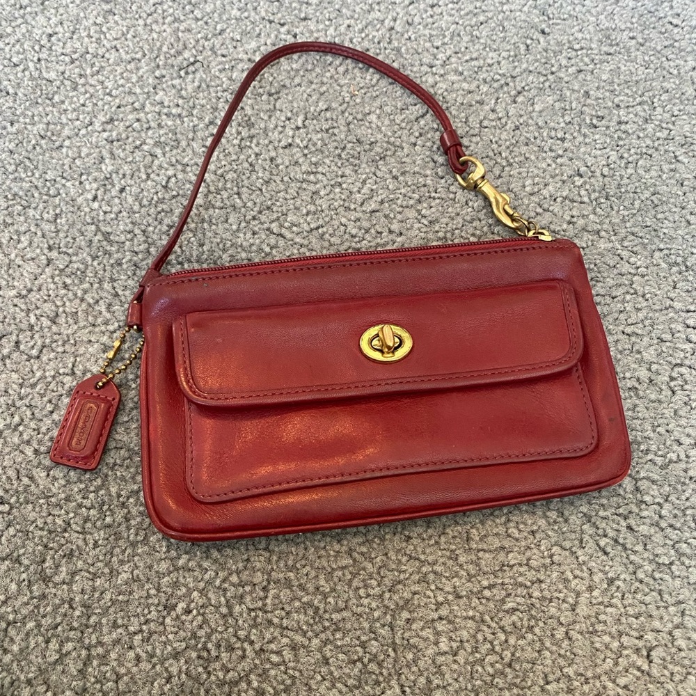 Vintage Coach Calfskin Leather Wristlet